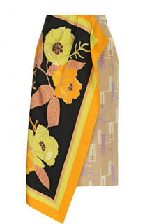 Юбка-миди асимметричного кроя с принтом Dries Van Noten