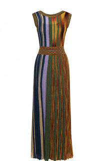 Приталенное вязаное платье-миди без рукавов Missoni