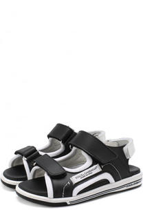 Кожаные сандалии с застежками велькро Dolce &amp; Gabbana