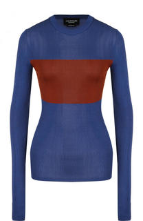 Приталенный шелковый пуловер с круглым вырезом CALVIN KLEIN 205W39NYC