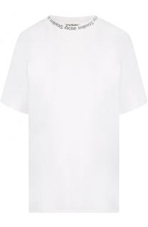 Однотонная хлопковая футболка Acne Studios