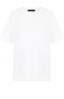 Однотонная хлопковая футболка прямого кроя Acne Studios