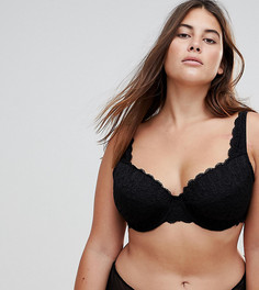 Бюстгальтер на косточках с кружевом ASOS CURVE Jennifer - Черный
