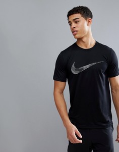 Черная камуфляжная футболка с логотипом Nike Training Dry 890170-010 - Черный