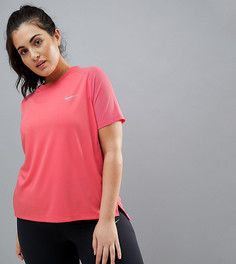 Розовая футболка Nike Plus Running Dry Miler - Розовый