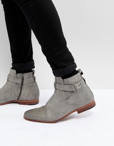 Серые замшевые ботинки челси с ремешком ASOS - Серый