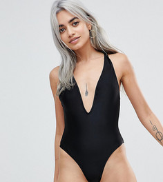 Слитный купальник с кольцом сзади ASOS PETITE - Черный