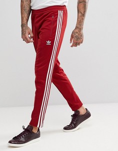 Бордовые джоггеры скинни adidas Originals adicolor Beckenbauer CW1270 - Красный