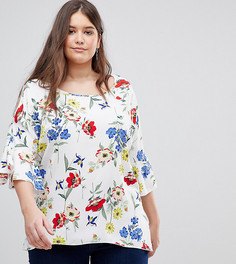 Блузка с рукавами клеш и цветочным принтом Koko - Мульти