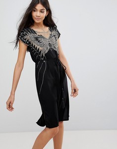 Платье с вырезным узором в виде бабочки и вышивкой Sugarhill Boutique - Черный