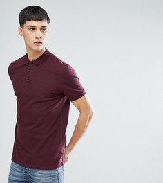 Поло из пике с воротником на пуговицах ASOS TALL - Красный