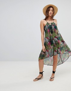 Пляжная шифоновая туника с тропическим принтом ASOS - Мульти