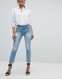 Рваные джинсы скинни с декоративной отделкой Morgan - Синий