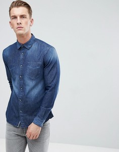 Выбеленная джинсовая рубашка Esprit - Синий