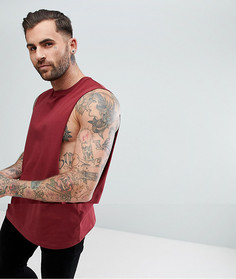 Красная удлиненная майка с заниженными проймами ASOS - Красный