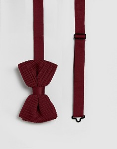 Бордовый трикотажный галстук-бабочка ASOS - Красный