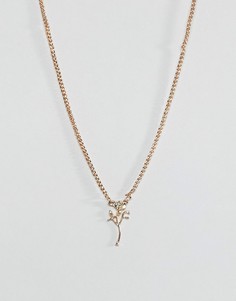 Винтажное ожерелье с подвеской-розой ASOS - Золотой