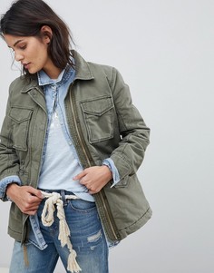 Куртка с подкладкой из искусственного меха Abercrombie & Fitch - Зеленый