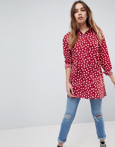 Удлиненная рубашка в горошек ASOS - Мульти