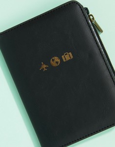 Черная обложка для паспорта Typo - Мульти