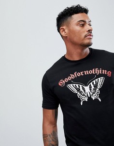 Черная обтягивающая футболка с логотипом Good For Nothing - Черный