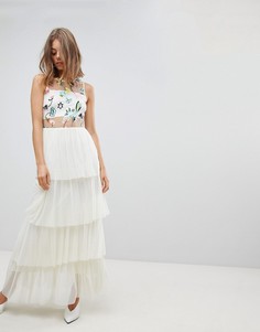 Платье макси с цветочной вышивкой Vero Moda - Мульти