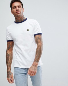 Белая футболка с круглым вырезом и окантовкой Lyle & Scott - Белый