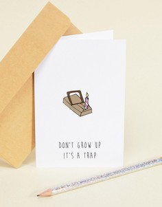 Поздравительная открытка на день рождения Dont Grow Up Nocturnal Paper - Мульти