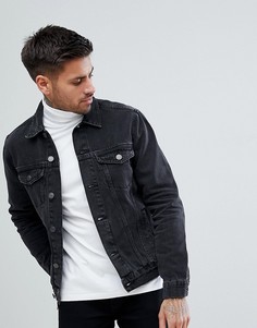 Темно-серая выбеленная джинсовая куртка New Look - Серый