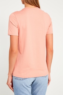 Хлопковая футболка персикового цвета Acne Studios