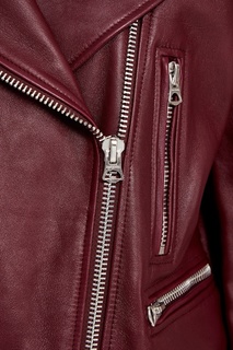 Бордовая куртка из кожи Acne Studios