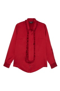 Красная шелковая блузка