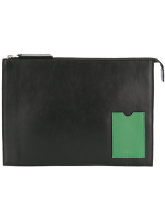 клатч с контрастным накладным карманом Ami Alexandre Mattiussi