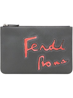 клатч с принтом логотипа Fendi