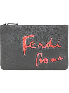 клатч с принтом логотипа Fendi
