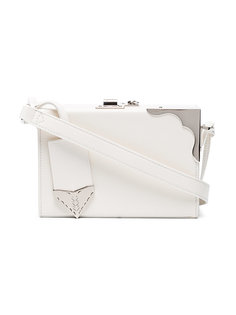 white Mini leather Box Clutch Calvin Klein 205W39nyc