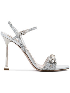 Metallic leather 105 sandals Miu Miu
