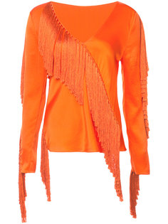 блузка с V-образным вырезом и бахромой Dvf Diane Von Furstenberg