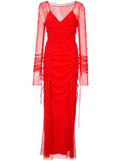 двухслойное присборенное полупрозрачное платье Dvf Diane Von Furstenberg