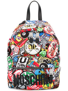 quilted logo patch mini backpack Moschino