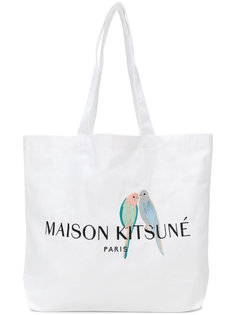 сумка-тоут с принтом логотипа Maison Kitsuné