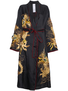 пальто-кимоно с вышитым драконом  Ashish