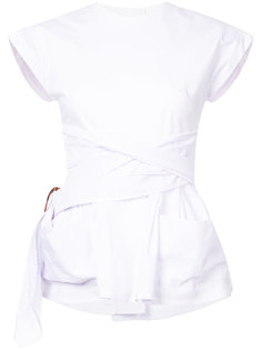 блузка в тонкую полоску с завязками на талии Isa Arfen