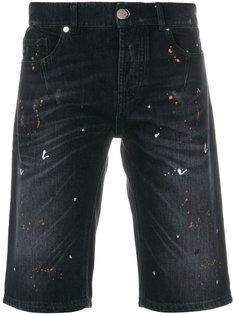 джинсовые шорты с принтом брызг краски Les Hommes Urban