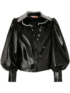 lace and pearl detailed blouson sleeve jacket Cristina Savulescu