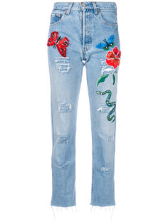джинсы с вышивкой  History Repeats