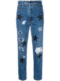 укороченные джинсы со звездами  History Repeats