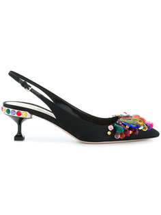 bejewelled slingback pumps Miu Miu