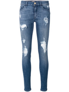 джинсы скинни с рваными деталями Blugirl