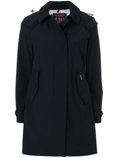 однобортное пальто с капюшоном  Woolrich